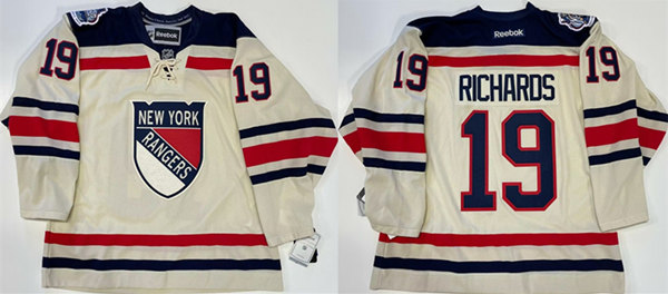 Men's New York Rangers #19 Brad Richards White Stitched Jersey